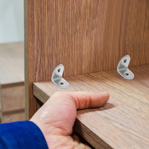 HEMOTON  40 Sets Brace L-shaped Corner Code Brackets for Shelves Cupboard Bookcase