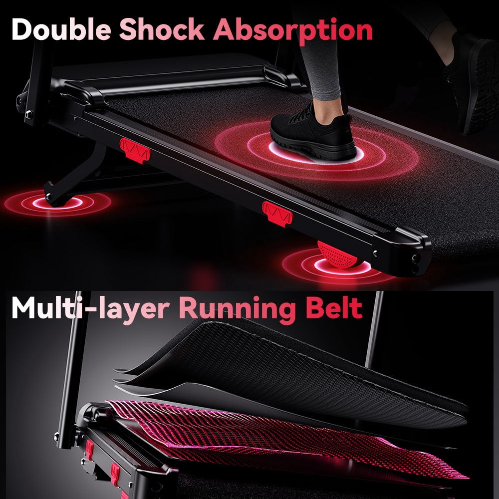 Folding Treadmill Q5 Pro with Brushless Motor, Speed 0.6-7.5MPH, 15% Auto Incline
