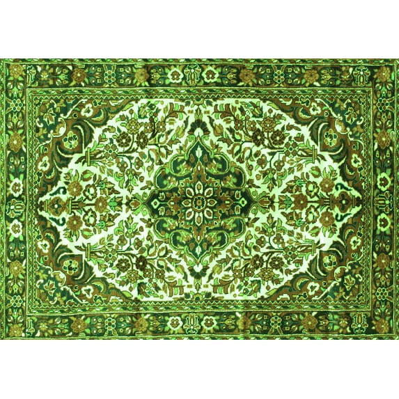 Ahgly Company Indoor Rectangle Persian Green Traditional Area Rugs, 7' x 9'