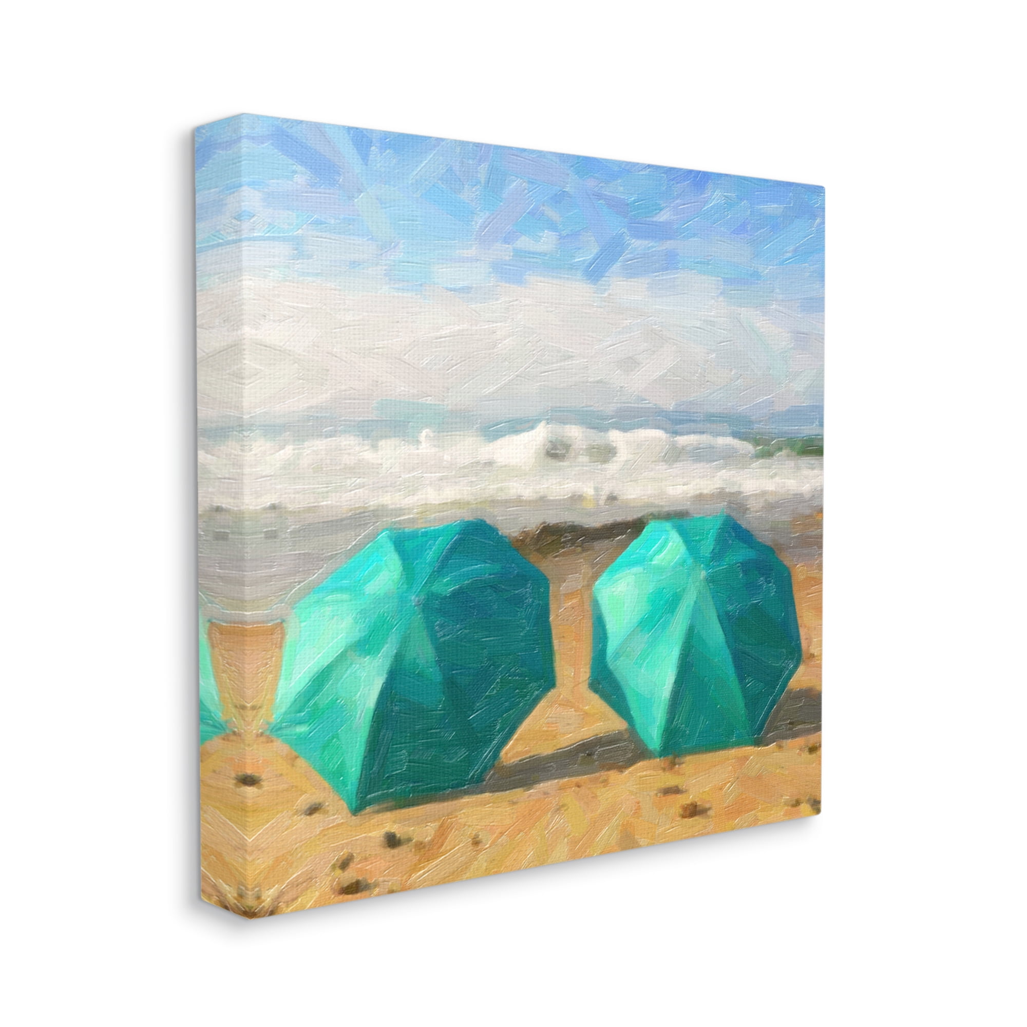 Stupell Industries Beach Umbrellas Duo Nature Painting Gallery Wrapped Canvas Print Wall Art, 30 x 30