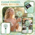 thumbnail image 4 of THOPBPRK Transparent Handheld Fan with Digital Status Display Portable Personal Device for Outdoor Travel Commuting and Summer Events, White, 4 of 5