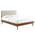 thumbnail image 1 of Modway Bridgette Full Wood Platform Bed with Splayed Legs in Walnut/Beige, 1 of 11