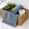 thumbnail image 6 of Large Cotton Bath Hand Towel, Super Soft Absorbent Bathroom Towel, 13.38x29.13in, Blue, 6 of 7