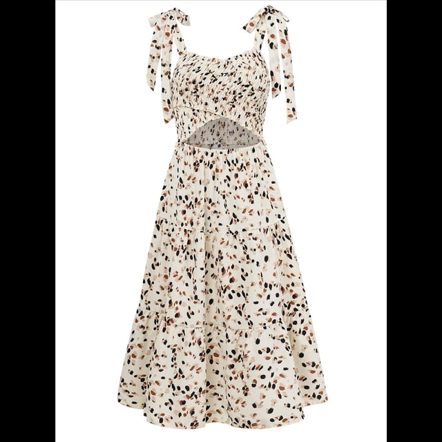 Vestido de Verano Informal con Escote en V Color Albaricoque S