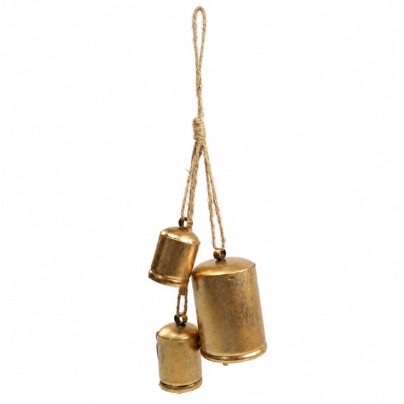 Kabuer Christmas Bell Decoration, Shabby Chic, Bronze, 4.33x2.76 inches, 3.15x1.97 inches, and 2.17x1.46 inches, 3 Count