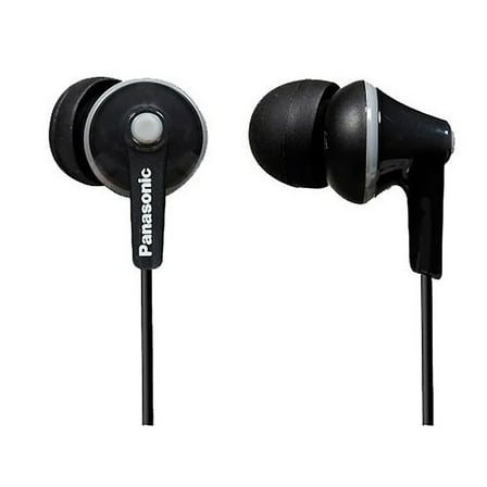 Panasonic RPHJE125EK Black Stereo Ergofit Design Powerful Sound Lightweight Wired in Ear Headphone