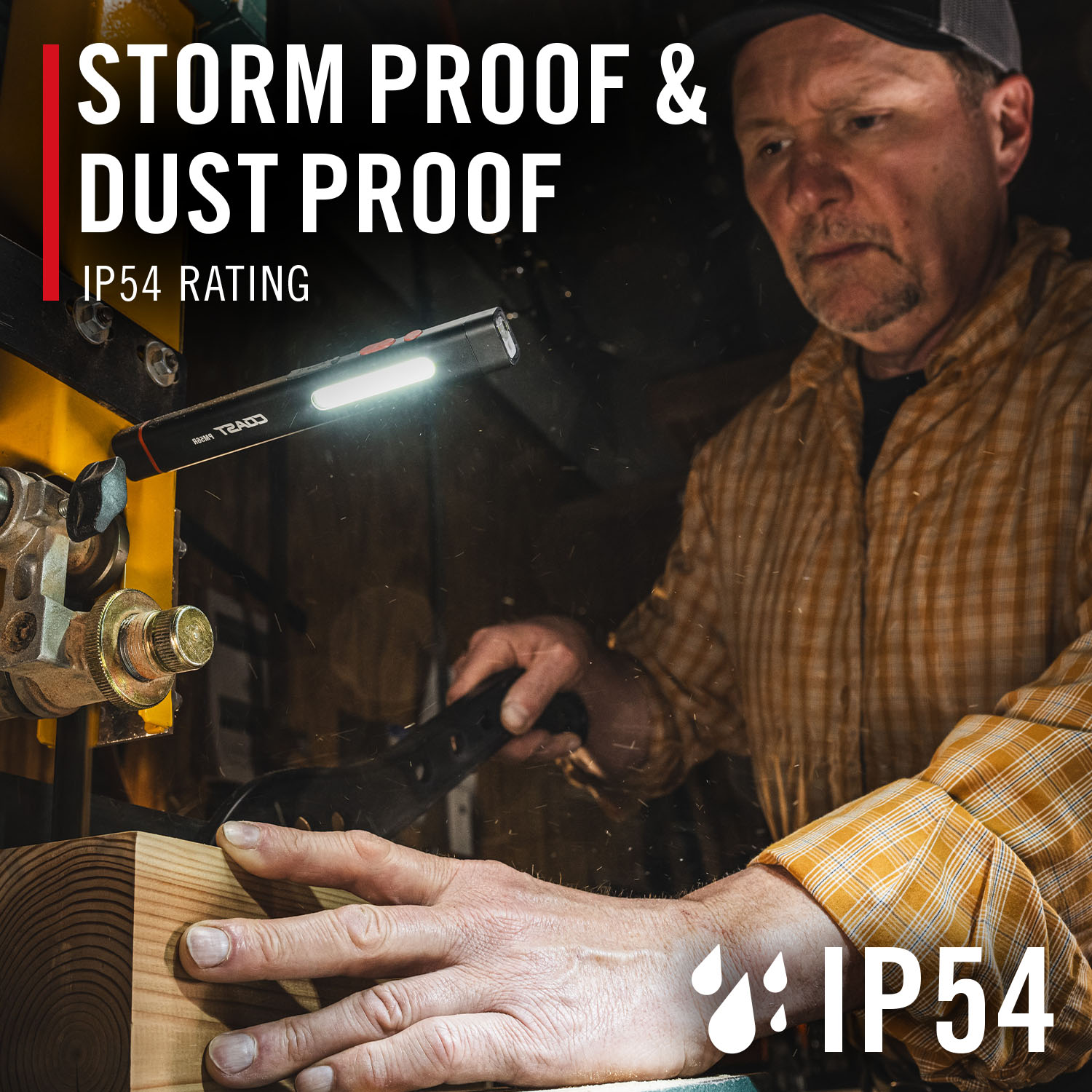 Coast PM50R 255 Lumen Rechargeable Work Light, Laser Pointer