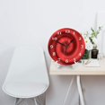 thumbnail image 3 of Reloj de pared con remolinos rojos claros y oscuros de 10 pulgadas, silencioso, sin tictac, estilo rústico retro, decorativo para sala de estar, cocina, hogar, baño y dormitorio, 3 of 7