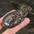 thumbnail image 3 of Natural Tibetan Turquoise Gemstone Copper Wire Wrap Gift Pendant 3.39, 3 of 4