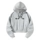 thumbnail image 1 of Sudadera con capucha para mujer, sudadera con capucha, Top corto para mujer, ropa deportiva sencilla de moda, Tops para desplazamientos en primavera Gris, 1 of 8