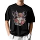 thumbnail image 1 of Camisetas para hombre, camiseta de algodón con cuello redondo y estampado de vaca y flores del oeste, de manga corta, estilo retro vaquero y ganado., 1 of 8