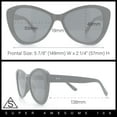 thumbnail image 3 of Womens Oversized Cat Eye Minimal Plastic Retro Diva Sunglasses Tortoise - Smoke, 3 of 7