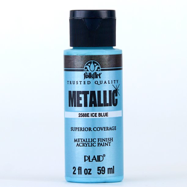 FolkArt 2588E Metallic Acrylic Craft Paint, Metallic Finish, Ice Blue