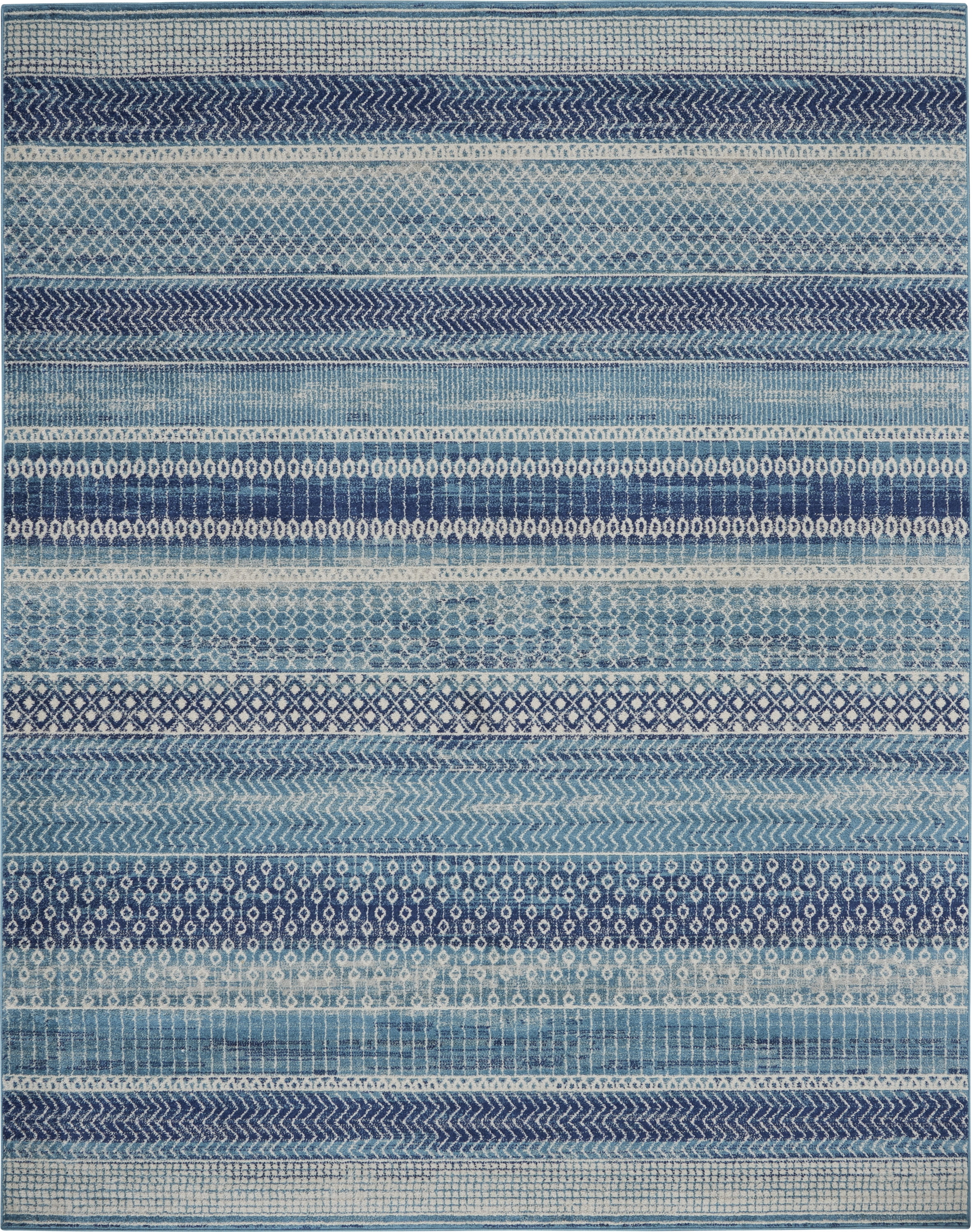 Nourison Passion Bohemian Navy Blue 8' x  10' Area Rug, (8x10)