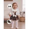 thumbnail image 6 of BemeyourBBs Newborn Baby Girl Deer Hunting Outfits Camo Outfit Deer Embroidery Ruffle Long Sleeve Romper Jungle Camo Skirt Headband Socks Set Cute Baby Spring Fall Clothes, 6 of 9