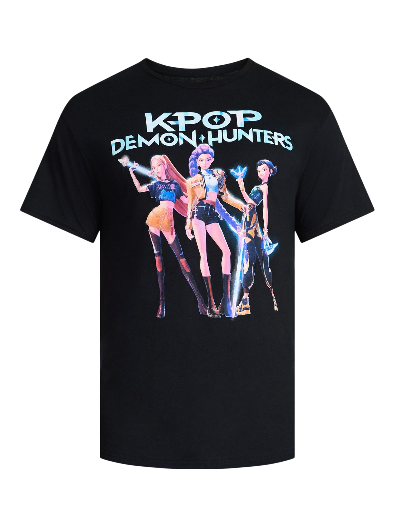 KPop Demon Hunters Men's and Big Men's Cotton Graphic Tee, Hero Group, Sizes S-3XL