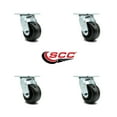 thumbnail image 2 of 4 Inch Phenolic Wheel Swivel Caster Set with Roller Bearing Service Caster Brand, 2 of 2