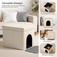 thumbnail image 3 of DOMIPET Cat Litter Box Enclosure, Foldable Hidden Litter Box with Mesh Storage Bag, Litter Box Furniture Hidden with Waterproof Inside, Easy Clean, Odor Control, Easy Assembly, 3 of 10