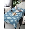thumbnail image 6 of Blue Floral Table Cloth, Waterproof Tablecloth for Rectangle Tables, Spring Flowers Modern Abstract Art Farmhouse Reusable Washable Fabric Table Cover for Restaurant Kitchen Dining Tables 54"x108", 6 of 9