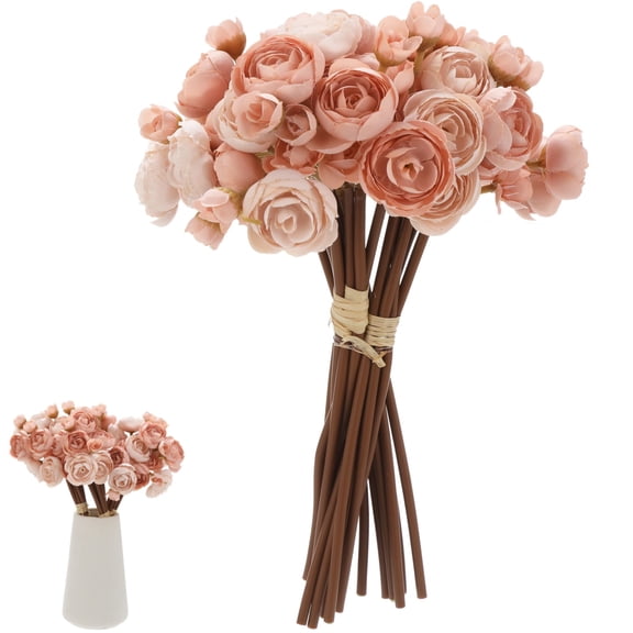 18 Pcs Ranunculus Artificial Flowers, Faux Silk Rose Bouquets with Flexible Stems, Realistic Wedding Filler Flowers, Floral Arrangements for DIY Table Centerpieces, Bouquets, Vase Decorations