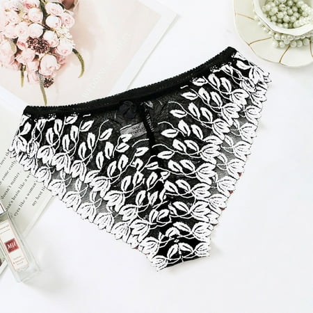 

〖TOTO〗Briefs For Women Seeing Waist Low Lace Through Panties For Women Floral Print Skinny Panties