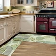 thumbnail image 5 of Boho Kitchen Rugs and Mats Set of 2, Non Slip Backing Pink Kitchen Rug Mid Century Modern Decor Seasonal Farmhouse Abstract Tropical Leaves Bohemian Low-Profile Kitchen Floor Mat 17"X47"+17"X30", 5 of 6
