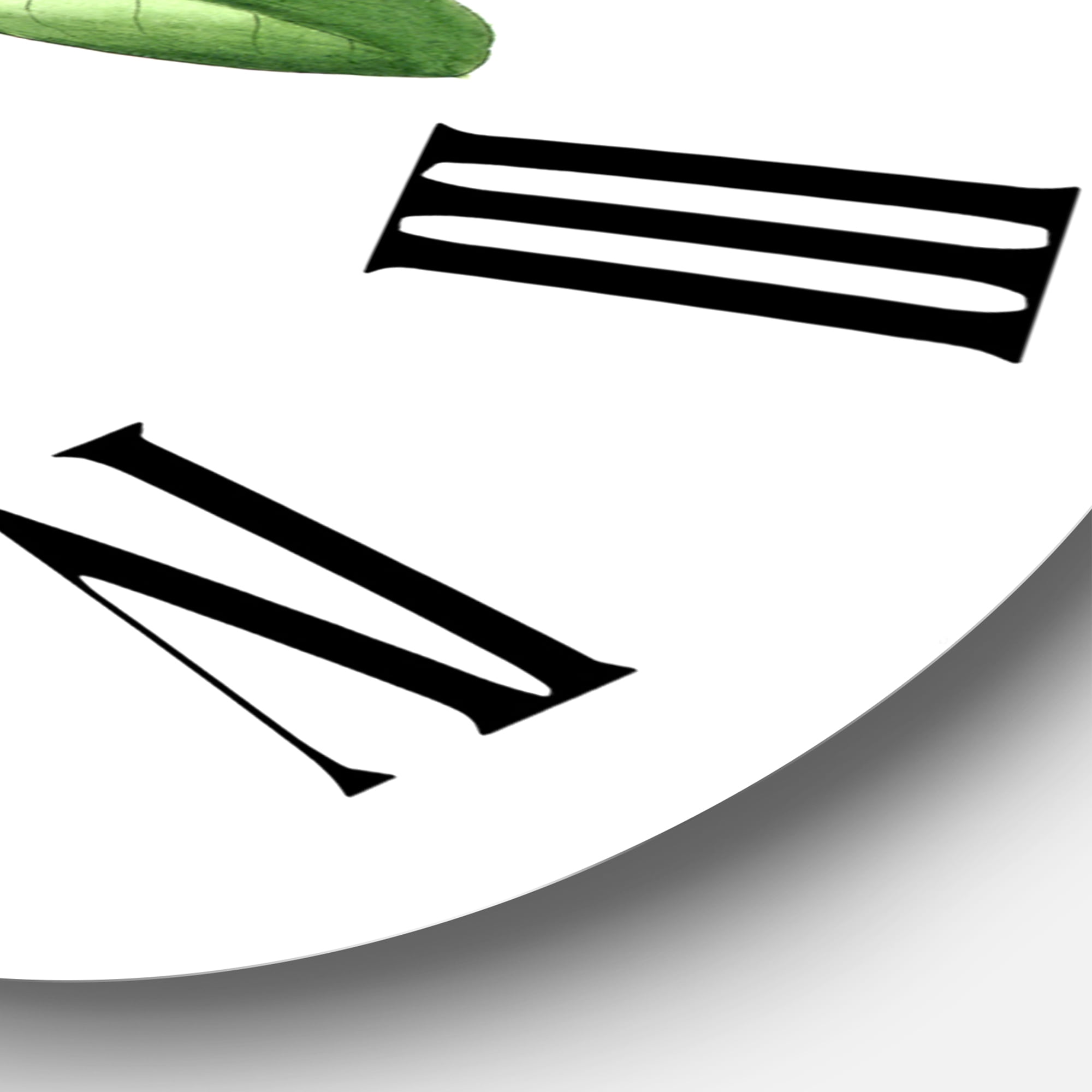 Designart 'Vintage Green Leaves Plants Vi' Traditional Wall Clock