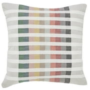 Multicolor Plaid Woven Cotton Square Decorative Pillow, Mainstays, 18" x 18"