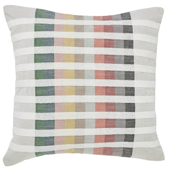 Mainstays Plaid 18" x 18" Multicolor Cotton Decorative Pillow