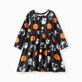 thumbnail image 2 of PatPat PatPat Robe à Manches Longues pour Tout-Petite Fille avec Imprimé de Fantôme d'Halloween, 2 of 5