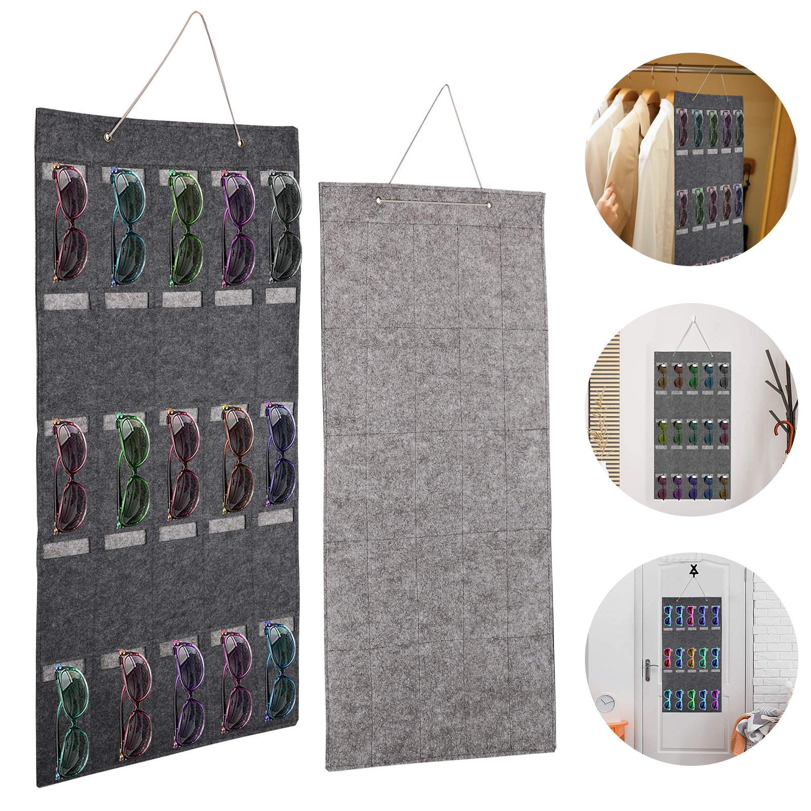 Hanging Sunglasses Storage Organizer, Sunglasses DustProof Organizer