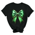 thumbnail image 4 of Annhoo St Patricks Day T-Shirt for Women Shamrock Print Fahion Crewneck Short Sleeve Tops Spring Summer Blouse, 4 of 5