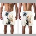 thumbnail image 3 of luoweisi Men's Beach Shorts Quick Dry Swim Trunks with Mesh Lining Flower M, 3 of 5
