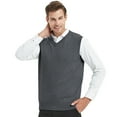 thumbnail image 1 of TOPTIE Men's 100% Cotton Knit Sweater Vest, V Neck, 1 of 9