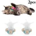 thumbnail image 1 of 2PCS Cat Ball Toy Interactive Bell Cat Pompom Toy Cat Feather Toy Cat Play Ball, 1 of 10