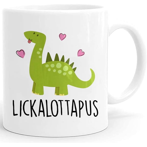 Waldeal Funny Lickalottapus Coffee Mug, Funny Lesbian Gay Pride Tea Cup, Same Sex Wedding Gift, LGBT Birthday Anniversary Present for Girlfriend or Boyfriend, 11 OZ White