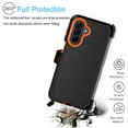 thumbnail image 2 of Galaxy A17 5G Case,Takfox Samsung Galaxy A17 5G Holster Phone Case with Built-in Screen Protector Swivel Belt Clip [3 Layers] Heavy Duty Full Body Protection Shockproof Kickstand Cover - Black/Orange, 2 of 7