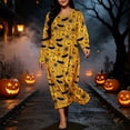 thumbnail image 5 of SELONE Long Nightgowns for Women Long Sleeve Plus Size Halloween Pajamas Dress Pumpkin House Dress Party Nightwear, 5 of 8