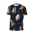 thumbnail image 5 of Rocae Spaceships and Stars for Men's Mesh Quick-Dry Short Sleeve Workout T-Shirt,Mens Crew Neck Tee Lightweight Soft Classic T Shirts X-Small, 5 of 9
