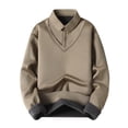 thumbnail image 1 of pstuiky Camisas de manga larga abrigadas para hombre, Blusa informal de manga larga con cuello vuelto para hombre, color liso tops de invierno para hombre m, 1 of 3