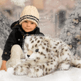 thumbnail image 5 of MorisMos 35" Realistic Snow Leopard Stuffed Animal, Soft Lifelike Snow Leopard Plush Toy, 5 of 9