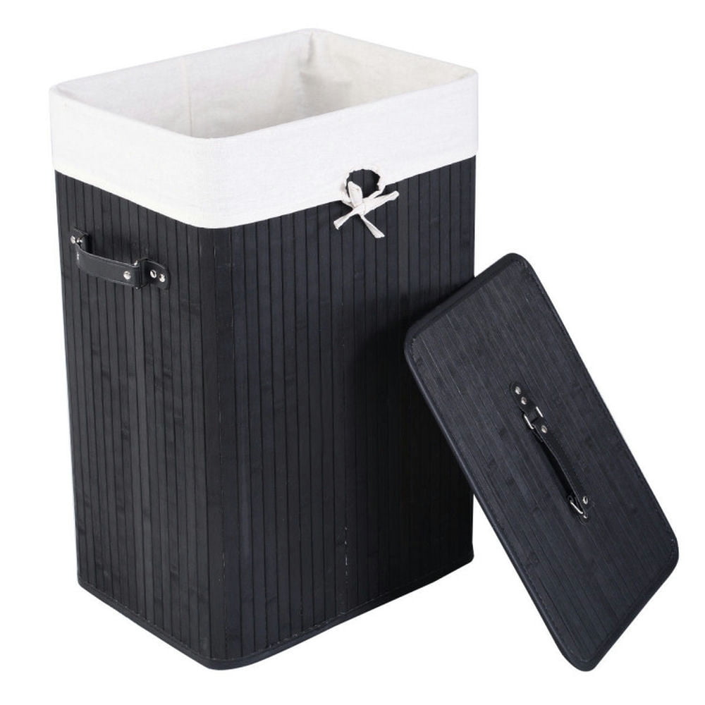Finihen Laundry Hamper, Laundry Basket, Rectangle Bamboo Hamper Laundry Basket Washing Cloth Bin Storage Bag Lid 3 color, for Bathroom, laundry Room, Black Finihen Laundry Hamper, Laundry Basket, Rectangle Bamboo Hamper Laundry Basket Washing Cloth Bin Storage Bag Lid 3 color, for Bathroom, laundry Room, Black
