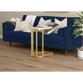 thumbnail image 2 of Safdie & Co. C-Shaped Rounded Accent Table, Marble Top & Gold Metal Base, 2 of 4