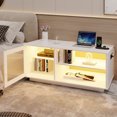 LED Room Center with & Charging Station Living Room Tables with Human Sensitive Touch Control