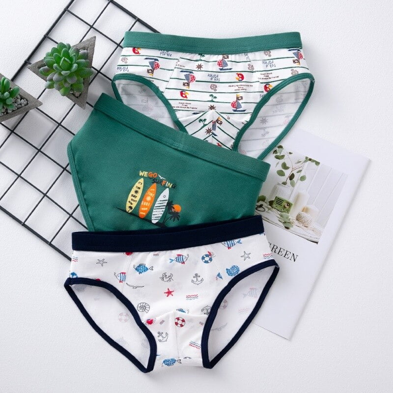 Wisremt 3PCS Casual Baby Boy Underpants Cute Cartoon Printing Panties