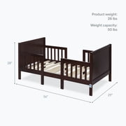 Dream On Me Hudson 3 in 1 Convertible Toddler Bed, Espresso