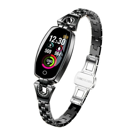 Women Fashion Smart Bracelet Fitness Wristband Waterproof Watches for Android & iOS, Support Heart Rate Blood Pressure Monitor Pedometer Sleep Sport Activity Tracker