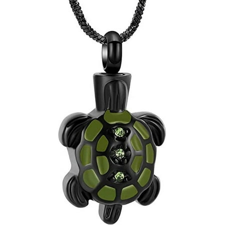 Crystal Turtle Urn Necklace for Ashes Keepsake Holder Memorial Jewelry Women / Men Sea Turtle Cremation Jewelry for Ashes Urns Pendant Jewellery for Pets/Human
