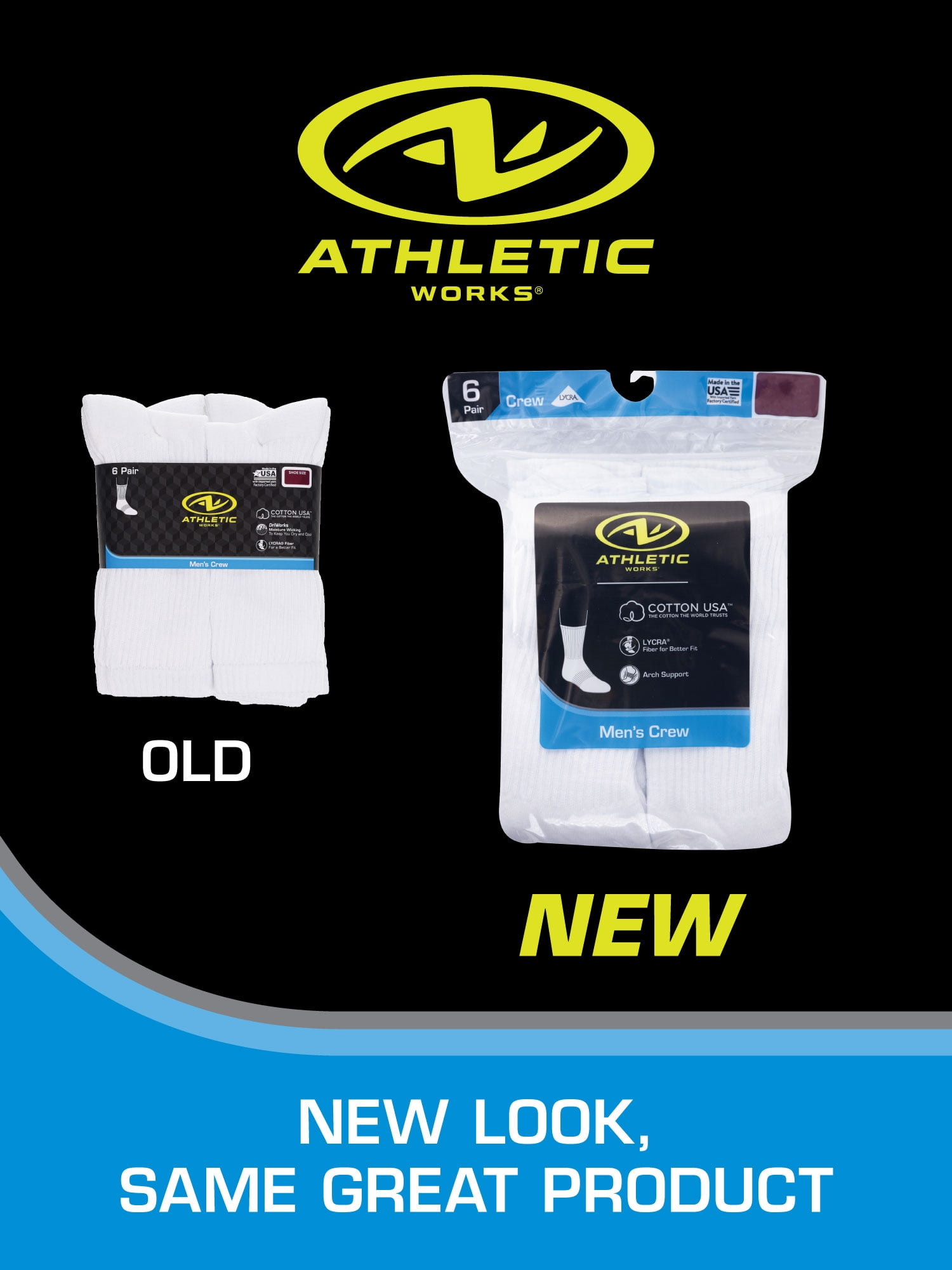 Athletic Works Men's P6 Crew