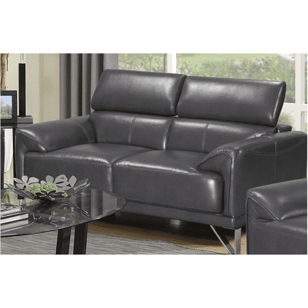Chair Living Room Sofa Set Dark Grey, Air Leather Sofa